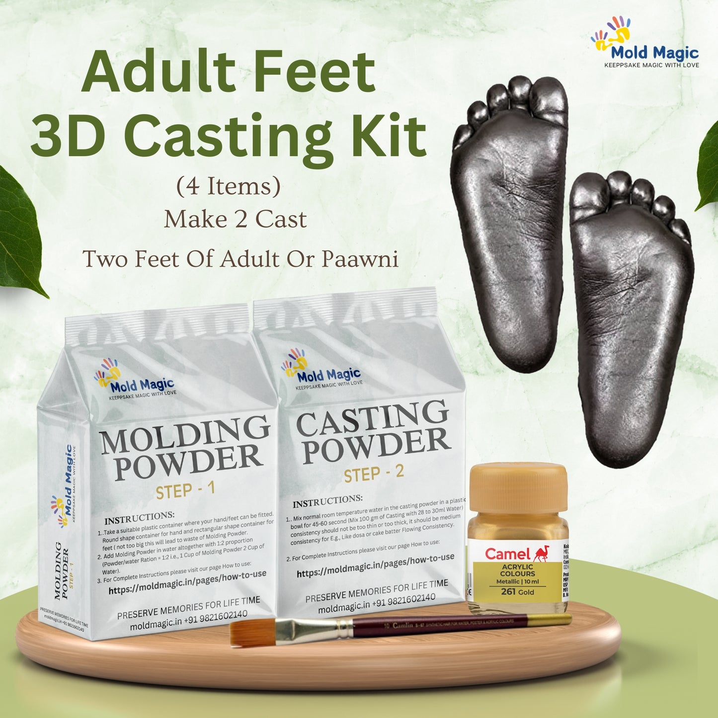 Adult Feet 3D Casting Kit (Both Feet)