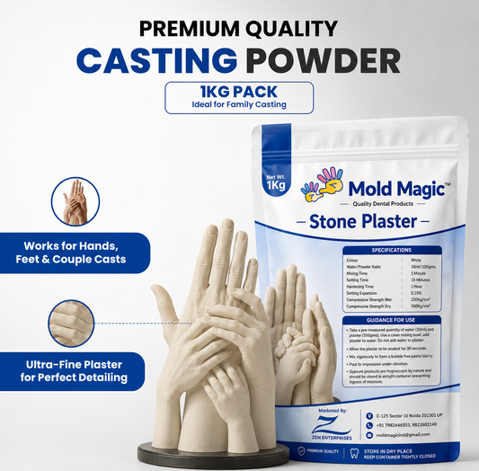Casting Powder 1Kg for Hand Casting | DIY Plaster Mold Kit for Couples Family Baby Handprint Keepsake | Ideal Gift Idea for Birthday Anniversary Wedding Occasion and Creative Home Decor