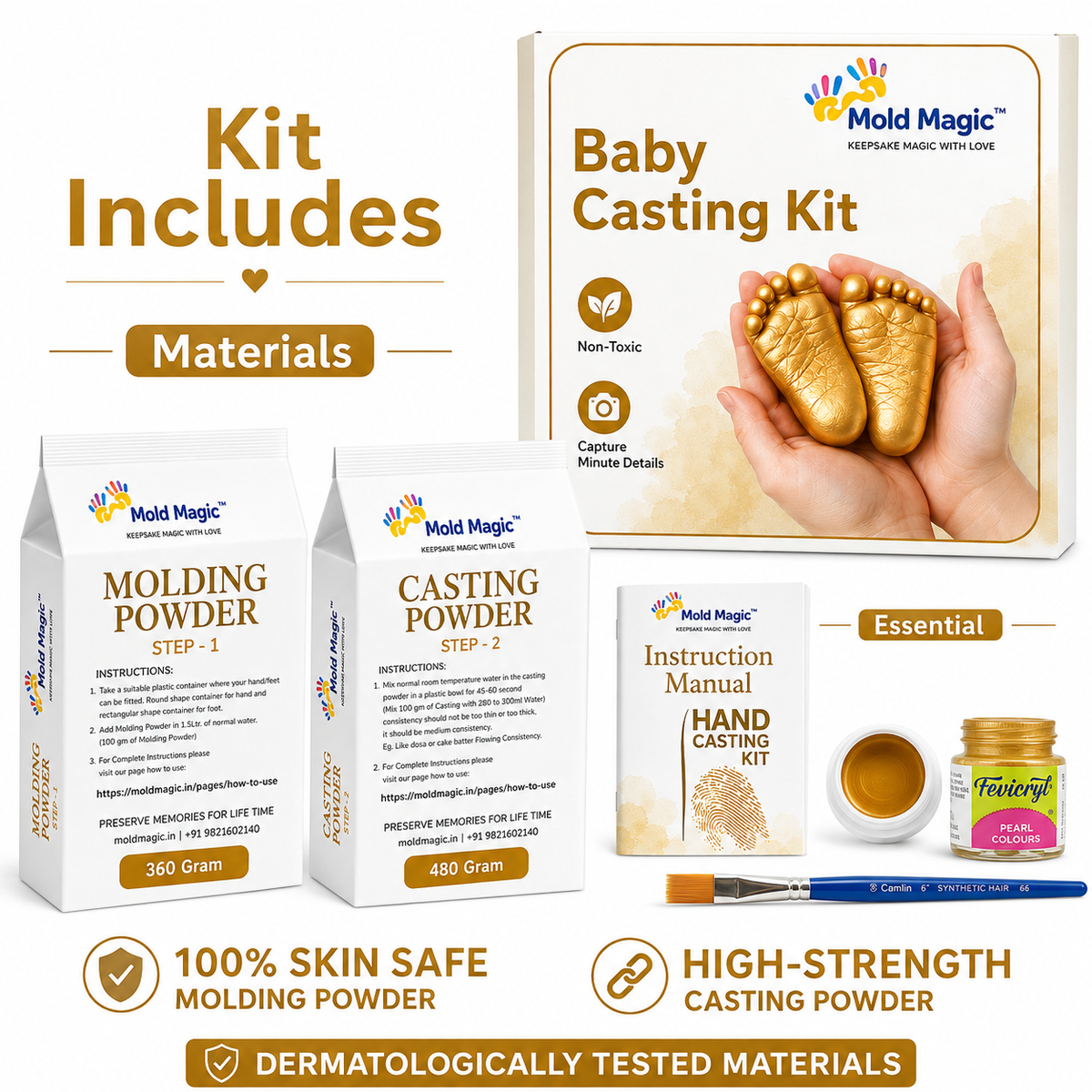 Baby Hand & Foot Casting Kit | 3D Baby Handprint Footprint Keepsake