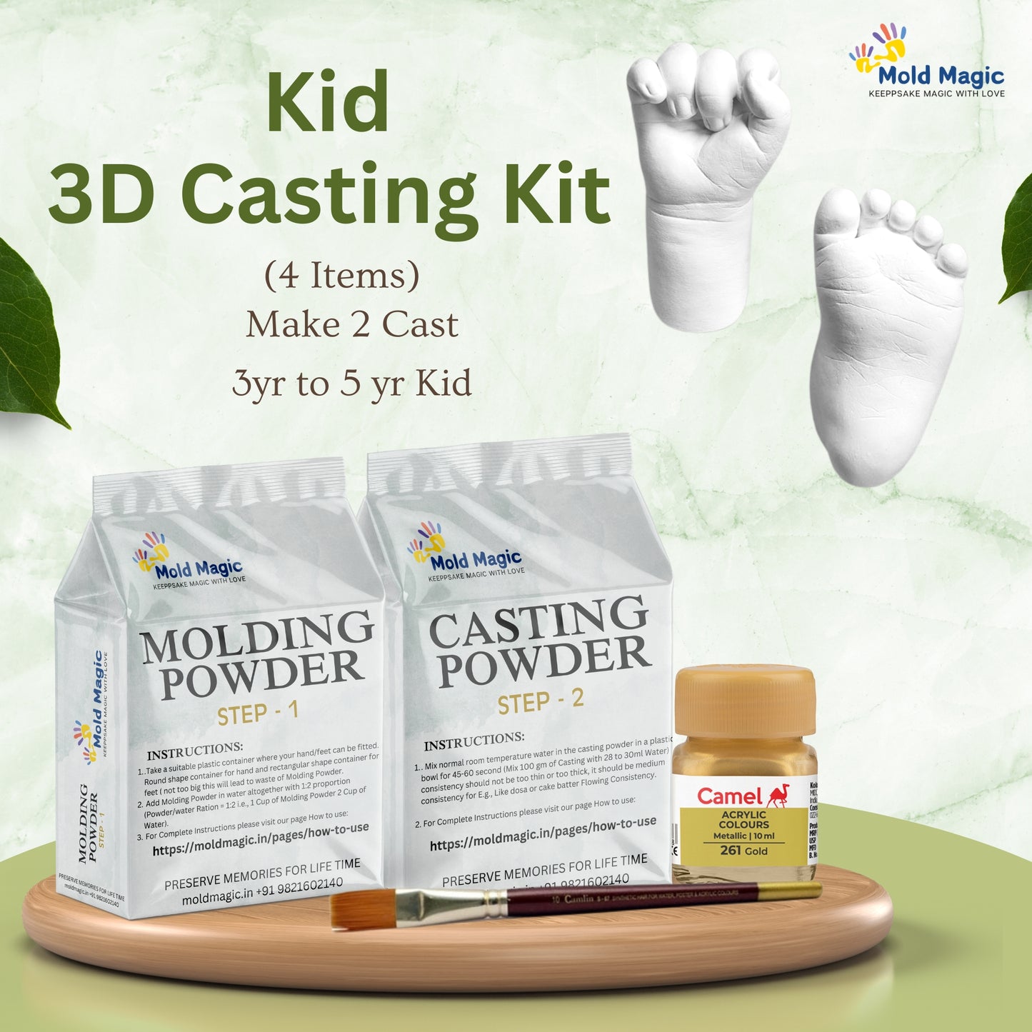 3D Kids Hand and Foot Casting Kit for 3yrs to 5 yrs Kids