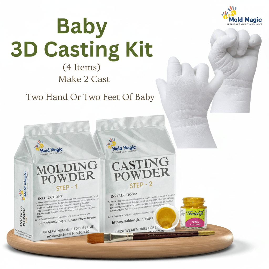 Premium Baby Hand and Feet Casting Kit Birthday Gift for Newborn, Boy & Girls - Mold Magic