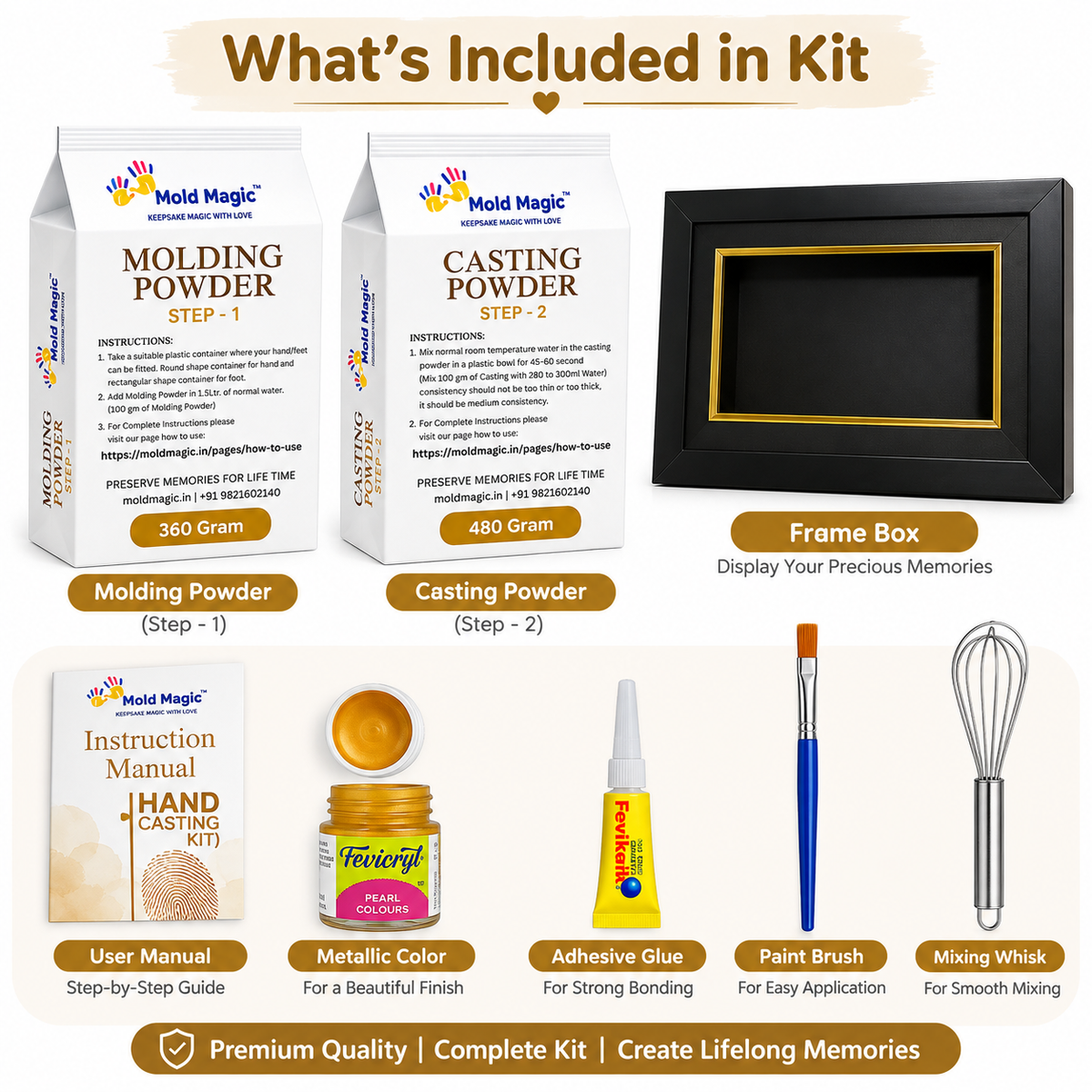 Baby Hand & Foot Casting Kit with Frame 0-24 Months | DIY Keepsake Gifts
