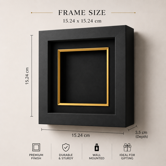 Mold Magic Premium Wall Mounted Shadow Box Frame with Gold Border | Black Deep Boxy Display Frame for Hand Casting, Baby Keepsakes, Couple Memories & Home Decor