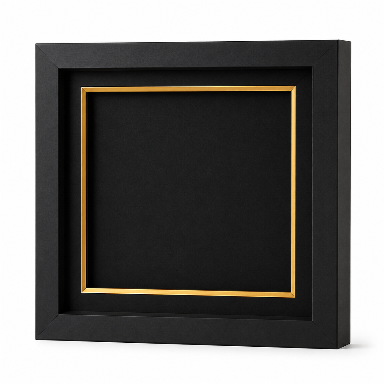 Mold Magic Premium Wall Mounted Shadow Box Frame with Gold Border | Black Deep Boxy Display Frame for Hand Casting, Baby Keepsakes, Couple Memories & Home Decor