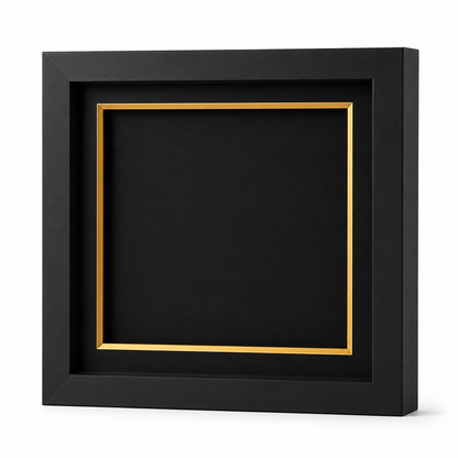 Mold Magic Premium Wall Mounted Shadow Box Frame with Gold Border | Black Deep Boxy Display Frame for Hand Casting, Baby Keepsakes, Couple Memories & Home Decor