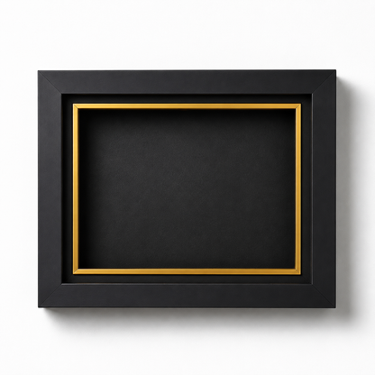 Mold Magic Premium Wall Mounted Shadow Box Frame with Gold Border | Black Deep Boxy Display Frame for Hand Casting, Baby Keepsakes, Couple Memories & Home Decor