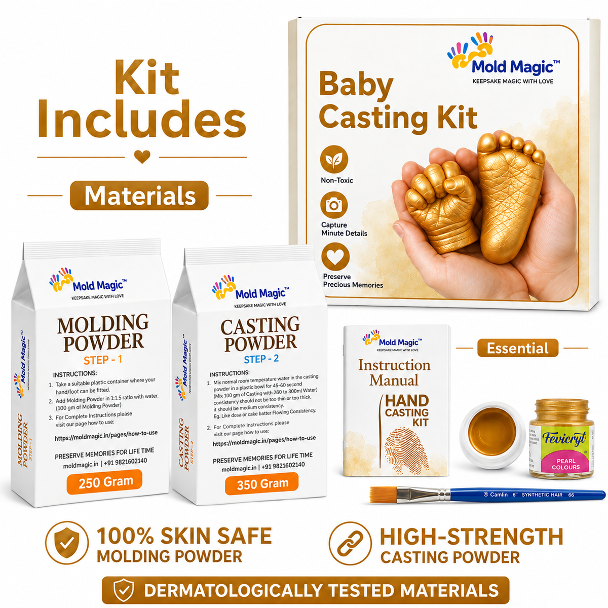 Baby Hand & Foot Casting Kit | 3D Baby Handprint Footprint Keepsake