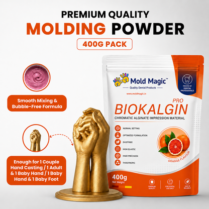 Molding Powder 400g for Hand Casting | DIY Plaster Mold Kit for Couples Family Baby Handprint Keepsake | Ideal Gift Idea for Birthday Anniversary Wedding Occasion and Creative Home Decor