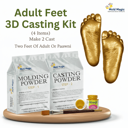 Premium Adult Feet 3D Casting Kit (Both Feet) Lakshmi Casting - Mold Magic