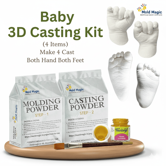 Premium Baby Hand and Feet Casting Kit Birthday Gift for Newborn, Boy & Girls - Mold Magic
