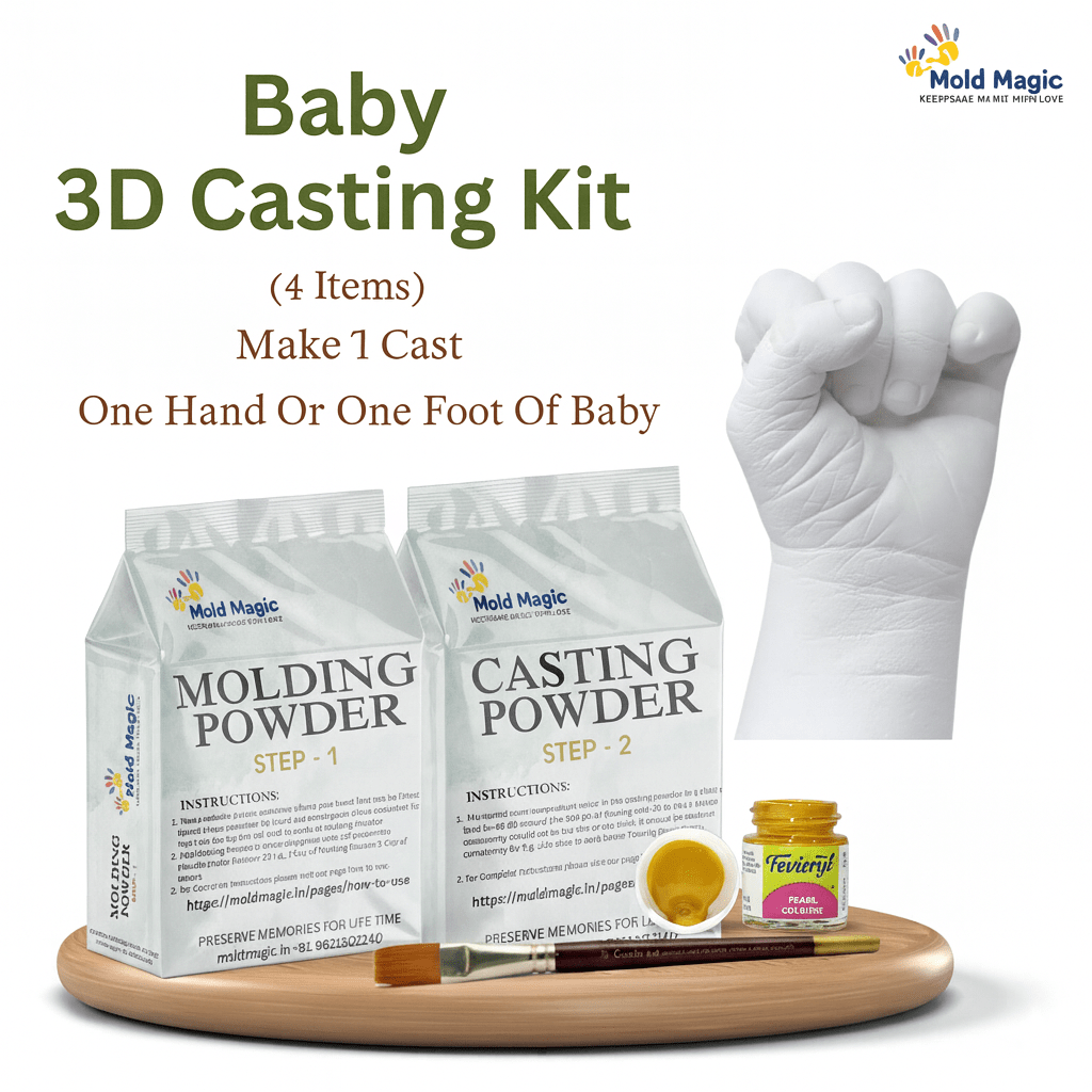 Premium Baby Hand and Feet Casting Kit Birthday Gift for Newborn, Boy & Girls - Mold Magic