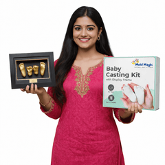 Premium Baby Hand & Foot Casting Kit with Display Frame up to 1 Year | Safe Skin-Friendly
