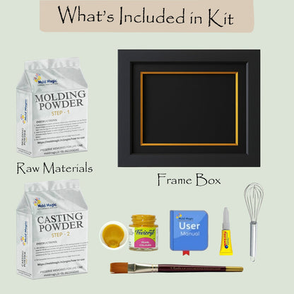 Premium Baby Hand & Foot Casting Kit with Display Frame up to 1 Year | Safe Skin - Friendly Molding Powder - Mold Magic