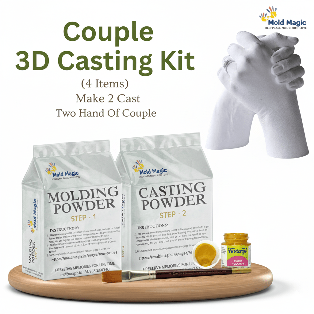 Premium Romantic 3D Hand Casting Kit for Couples – Create Beautiful Lifetime Keepsakes - Mold Magic