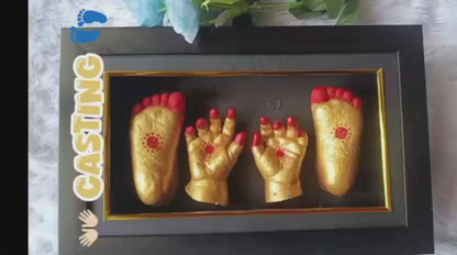 Premium Baby Hand & Foot Casting Kit with Display Frame up to 1 Year | Safe Skin-Friendly