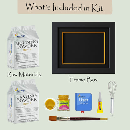 Premium Baby Hand & Foot Casting Kit with Display Frame | Safe Skin-Friendly Moulding Powder | DIY 3D Keepsake Gift for Newborns & Parents